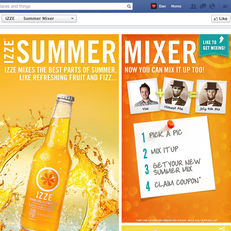 Izze Facebook App