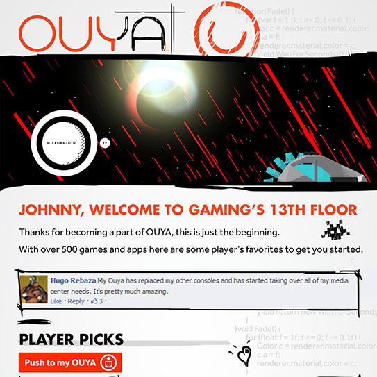 OUYA Drip Email Campaign and Newsletter